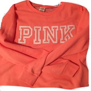 Pink Victoria Secret mesh back long sleeve shirt